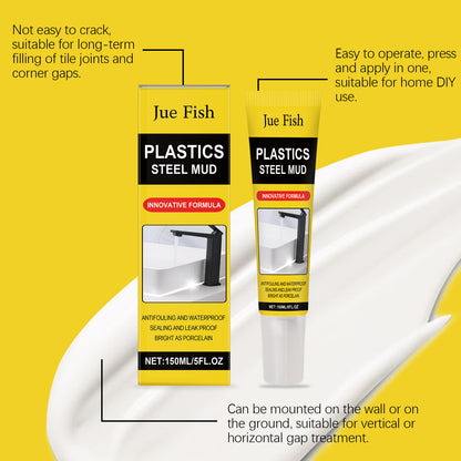 Epoxy Putty Waterproof Caulk, Strong Gap Filler for Toilet & Sink, Mildew Resistant Sealant-8WX