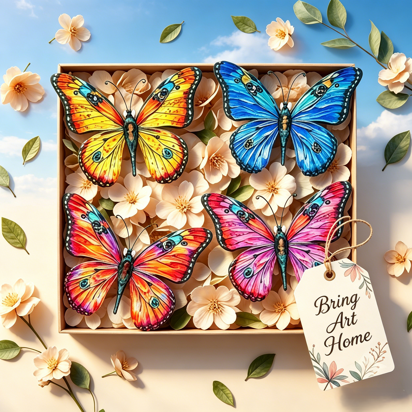 🦋Metal Butterfly Wall Decor🌈, 14 Inch Modern Outdoor Fence Art, Home Hanging Decoration for Bedroom, Balcony, Garden and Yard 🏡 -HS