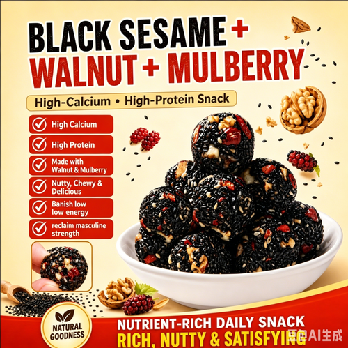 Intangible Heritage 5-Treasure Black Sesame Balls – Nine-Steamed & Banish low energy, reclaim masculine strength.-8WX