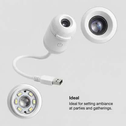 2-in-1 Galaxy Projector Night Light, USB Interface, Dual-Mode Starry Sky Projection/Warm Light Night Light, Adjustable Focus and Brightness with 24 Sliding Projection Films for Bedroom-LIN