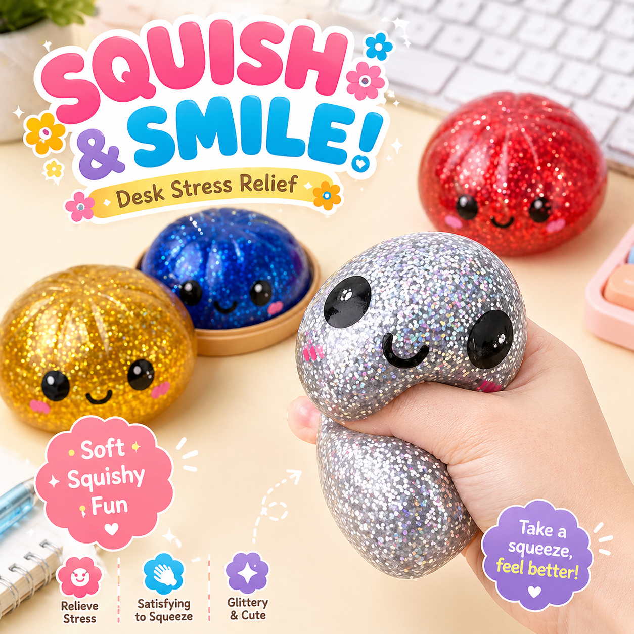 A bun-shaped squeeze-and-relax toy for stress relief，Slow Rebound Bao Squishy Toy，Ultra-Soft Bao Bun Squishy Toy-ZP