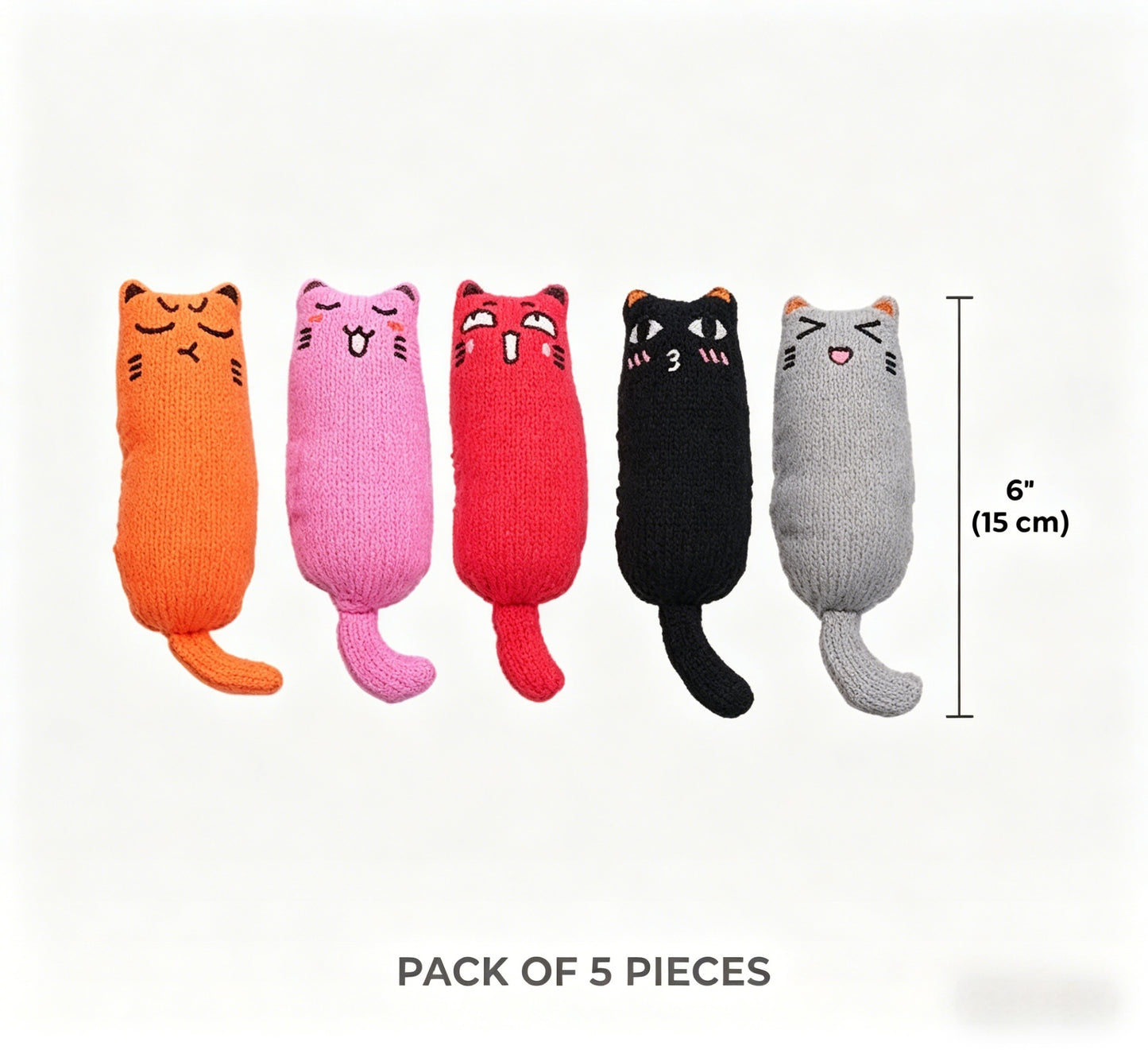 🐱 5-Pack Catnip Plush Cat Toys: The Ultimate Interactive Playtime Solution for Every Feline Friend!-LIN