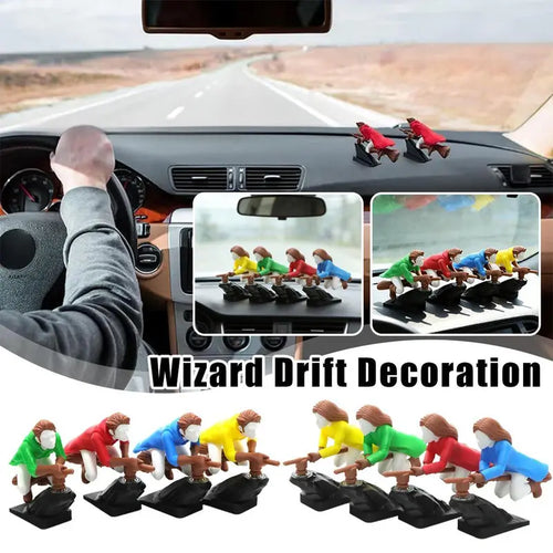Fun Drift Turn Wizard Creative Broomstick Decoration Broomstick Dashboard Drift Ornaments Witch Wizard Flying Broom Car Interior-LIN