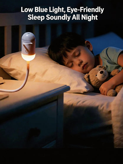 2-in-1 Galaxy Projector Night Light, USB Interface, Dual-Mode Starry Sky Projection/Warm Light Night Light, Adjustable Focus and Brightness with 24 Sliding Projection Films for Bedroom-LIN