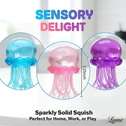 Soft Gel Filled Sensory Squeeze Toy, Stretchy Elastic Squishy Stress Relief Ball, Calming Anxiety Reducing Hand Fidget, Cute Relaxing Jelly Texture, Fun Portable Handheld Squeeze Toy Gift for All Ages-LIN