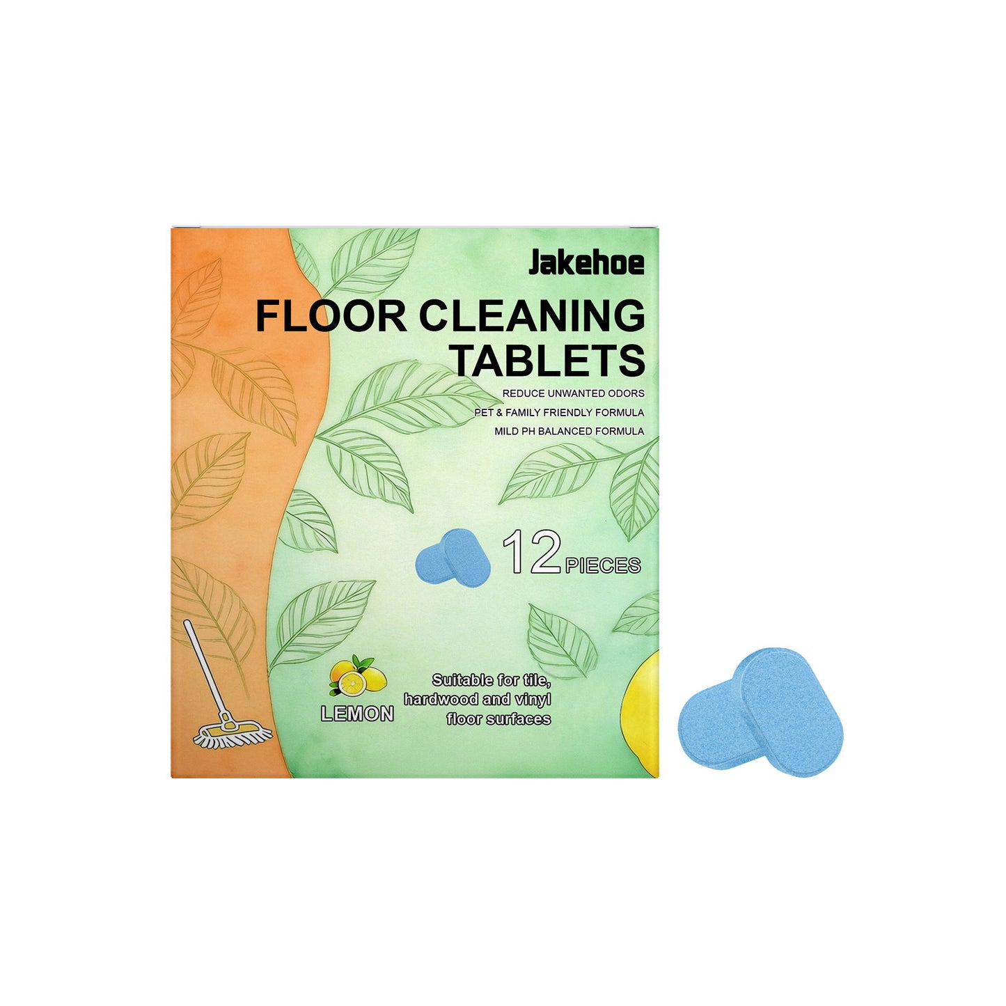 Jakehoe SOPAMI Floor Cleaning Tablets - Safe for Wood Tile Marble Quick Dry No Residue-ZQ