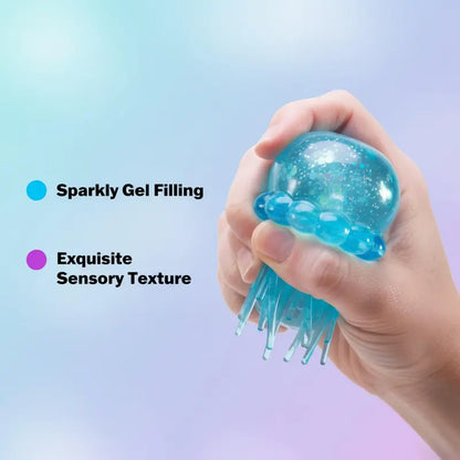 Soft Gel Filled Sensory Squeeze Toy, Stretchy Elastic Squishy Stress Relief Ball, Calming Anxiety Reducing Hand Fidget, Cute Relaxing Jelly Texture, Fun Portable Handheld Squeeze Toy Gift for All Ages-LIN