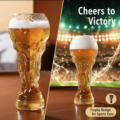 Two Packs World Cup 2026 Soccer Beer Glass Drinkware-160zTrophy Shaped Drinking Cup for Viewing Parties -Premium Football Merchandise & Novelty Gifts forSoccer Fans-LIN