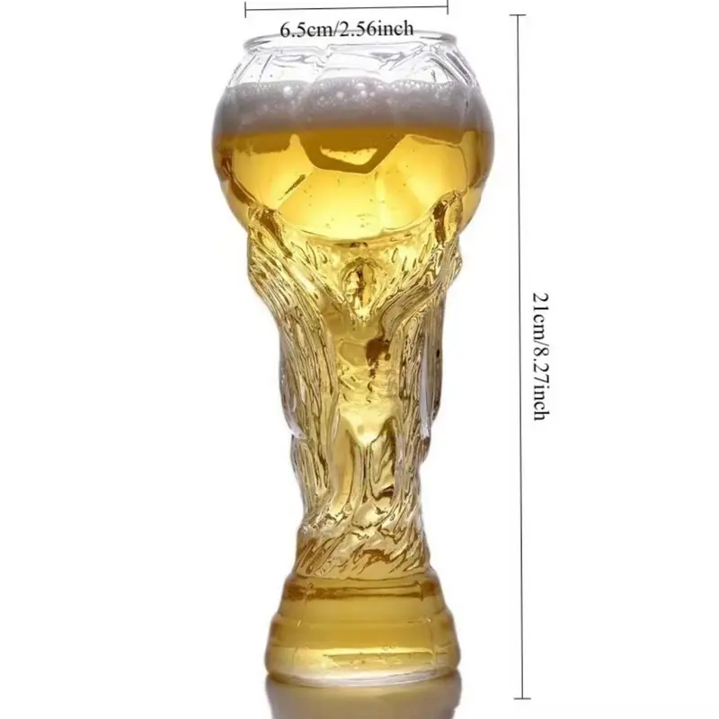 Two Packs World Cup 2026 Soccer Beer Glass Drinkware-160zTrophy Shaped Drinking Cup for Viewing Parties -Premium Football Merchandise & Novelty Gifts forSoccer Fans-LIN