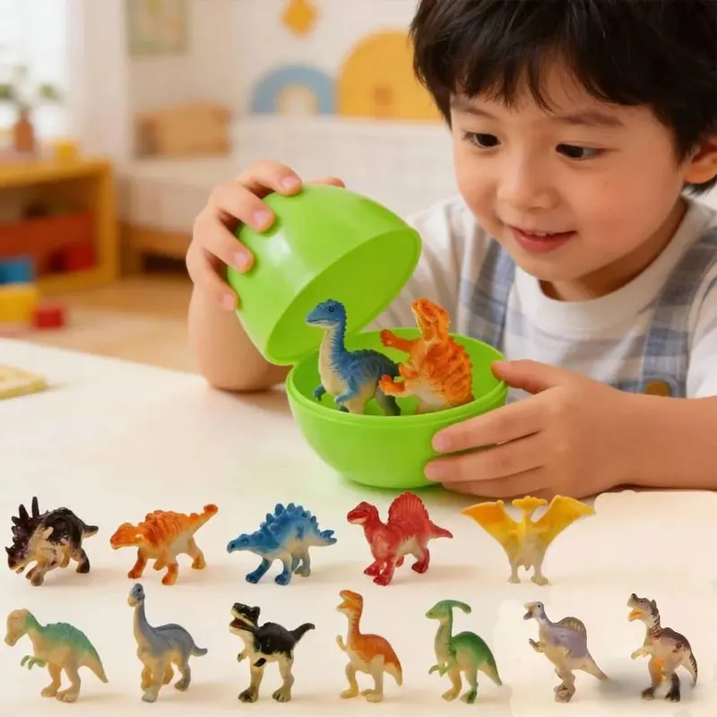 24 Pack Prefilled Easter Eggs with Dinosaur Toy Stress Relief Toys – Colorful Easter Egg Fillers-LIN
