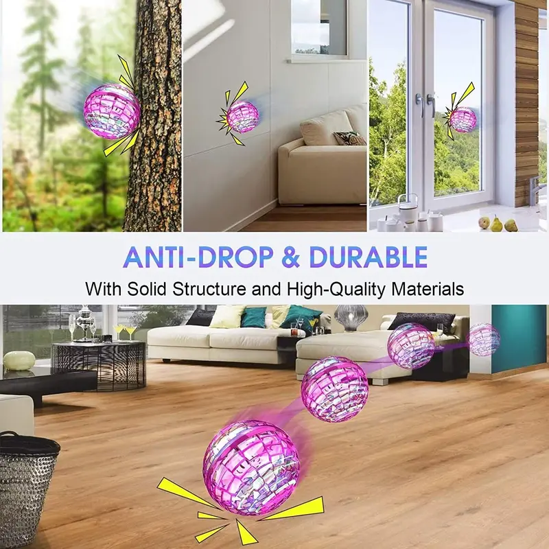 Ufo Smart Inductive Spinning Ball Magic Flying Ball Levitation Ball Fingertip Glowing Magic Ball Stress Relief Toy for Kids,360°Rotating Hand Controlled Drone Orbit,Hand Controlled Mini Drone with Led Lights, Cool Toys Gift for Boys & Girls-LIN