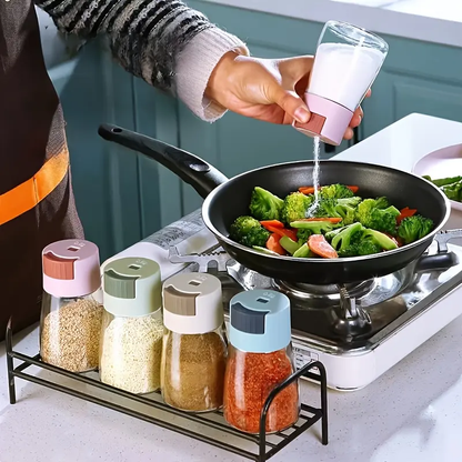 Salt control jar - Seasoning jar - Powder spice bottle - Precise measurement seasoning jar - Suitable for storage and preservation in kitchen furniture - Sealed and moisture-proof seasoning bottle for measuring salt seasoning box salt-LIN