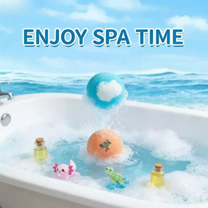 Ocean Toys Bath Balls Set with Surprise Inside Handmade Zodiac Animal Natural Sea Salt Bubble Bath Balls for Women Men Spa Gift 12 Pieces-LIN